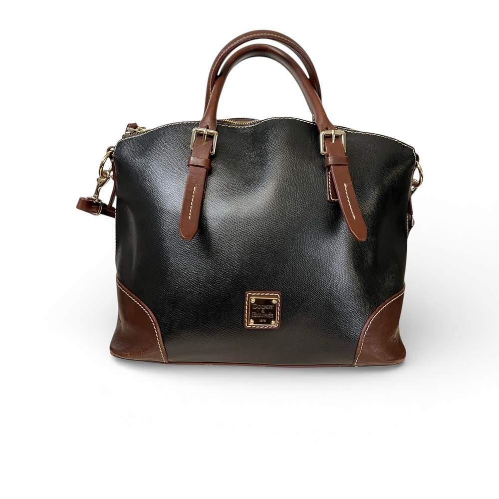Dooney & Bourke Domed Zip Satchel, black, brown